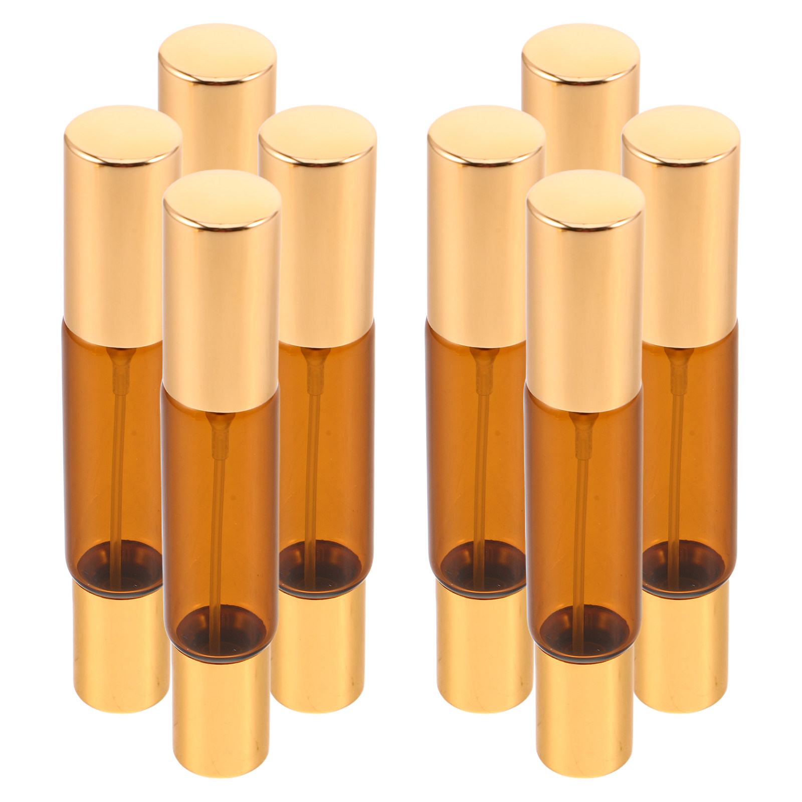 On Perfume & Fragrance Kota Bogor - 8 stuks dubbelkopige amberkleurige glazen essentiële