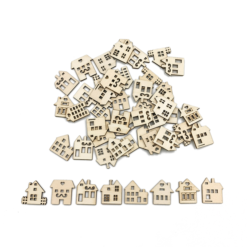 Oud Wood Chip - 50 stuks ongeverfde houtplakken voor jongens